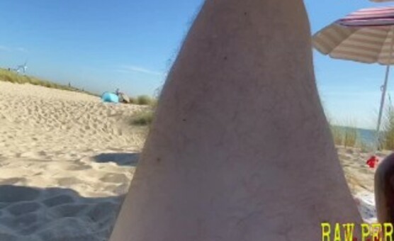 Public sex at nude beach with voyeurs