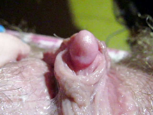 Dripping wet hairy humongous clit jerking and rubbing cumming