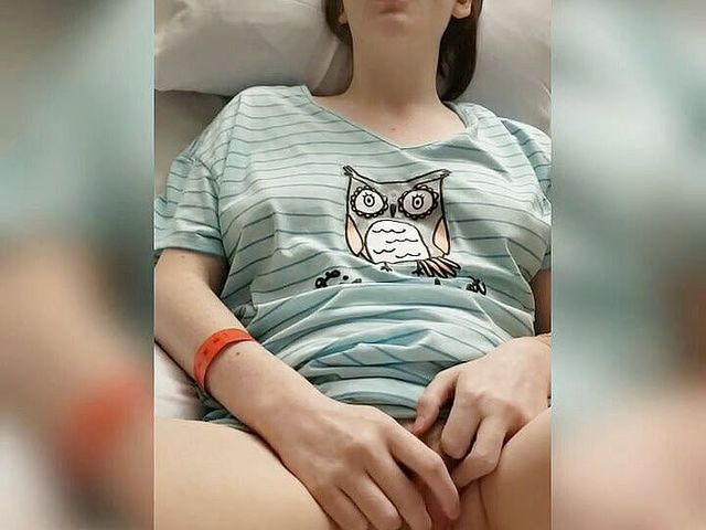 Tight young woman masturbates to cumming