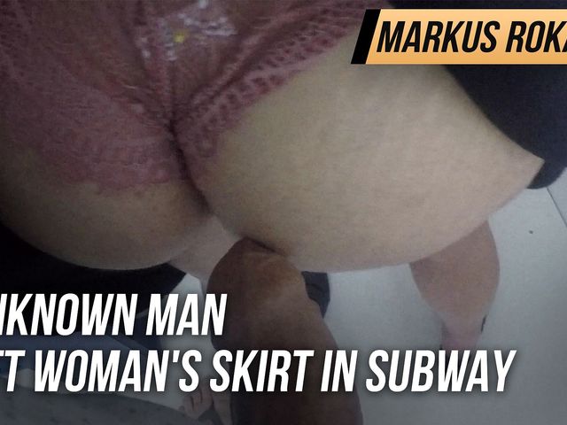 Unknown stud lift woman's skirt in metro subway & rubbing his large rod on her behind