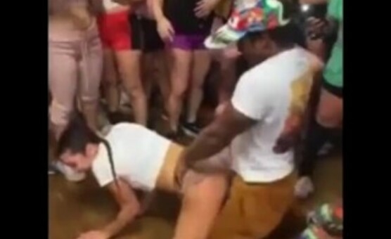 wild Nass humped infront of people twerk grinding on black lover