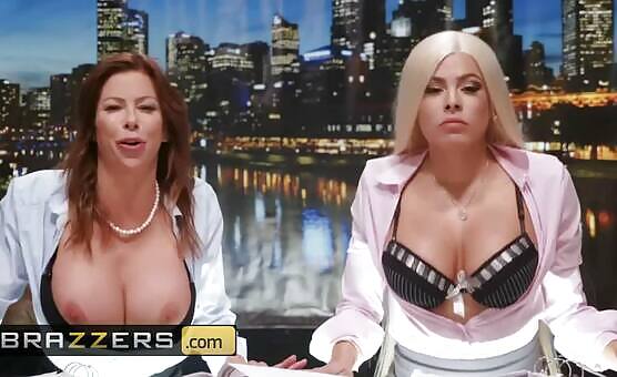 Milf news anchors Alexis Fawx and Luna Star fuck the paige